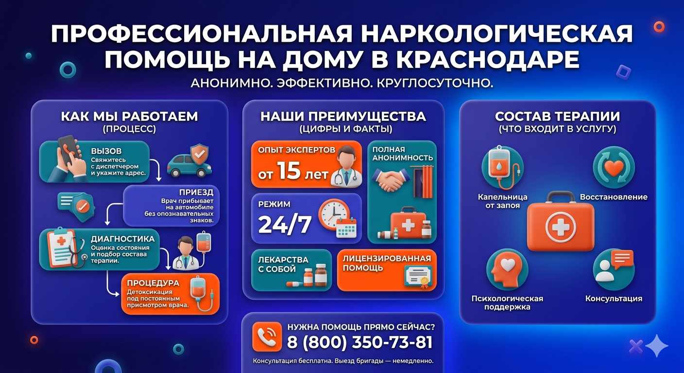 Инфографика о принципах лечения алкоголизма на дому в Наволоках: этапы вызова нарколога, преимущества анонимной детоксикации и состав медицинской помощи.